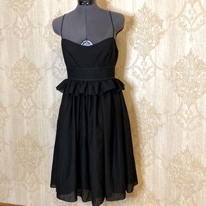 ⚓️J.Crew Black Peplum Wool Blend Dress 8